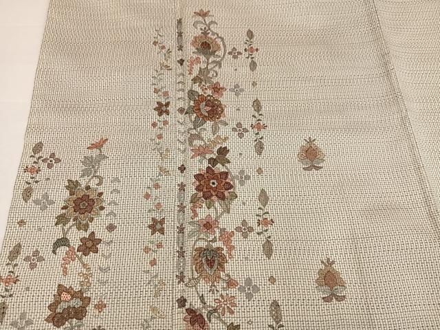 平和屋着物●本場大島紬　訪問着　中国三大刺繍　スワトウ刺繍　汕頭刺繍　更紗唐草文　正絹　逸品　未使用　AABH4156ph_3