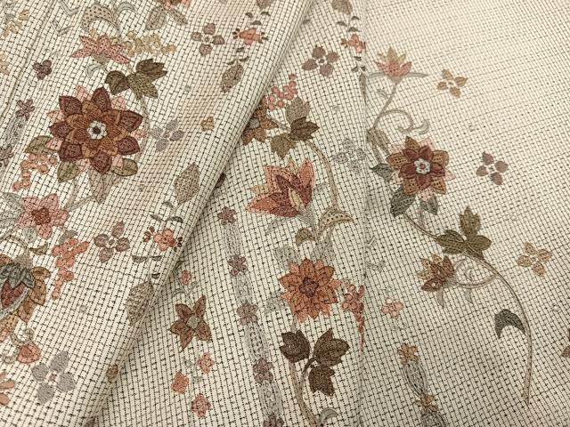 平和屋着物●本場大島紬　訪問着　中国三大刺繍　スワトウ刺繍　汕頭刺繍　更紗唐草文　正絹　逸品　未使用　AABH4156ph_6