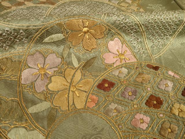 平和屋着物●訪問着　総刺繍　ねじ梅　金糸　正絹　逸品　AABH4265ck_5