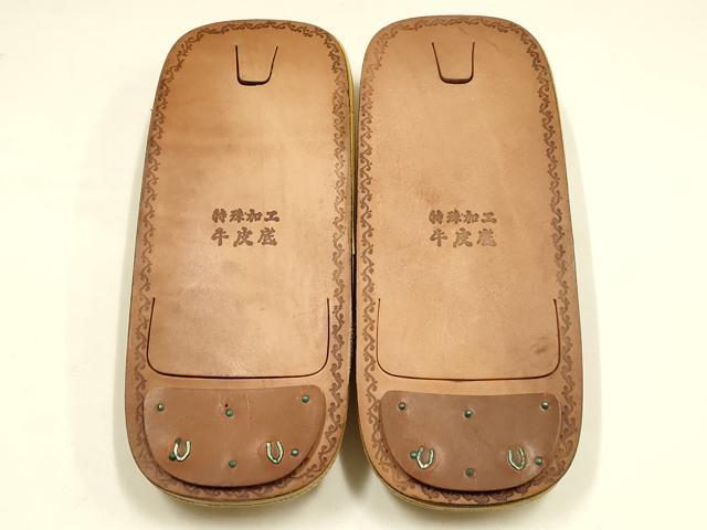 平和屋着物●男性　和装小物　雪駄　畳表風　牛皮底　逸品　未使用　AABH4300ay_4