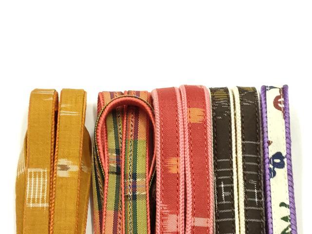 平和屋着物●和装小物　上質な帯締め5本セット　琉球絣　紅型　逸品　全て未使用　AABH4329ay_1