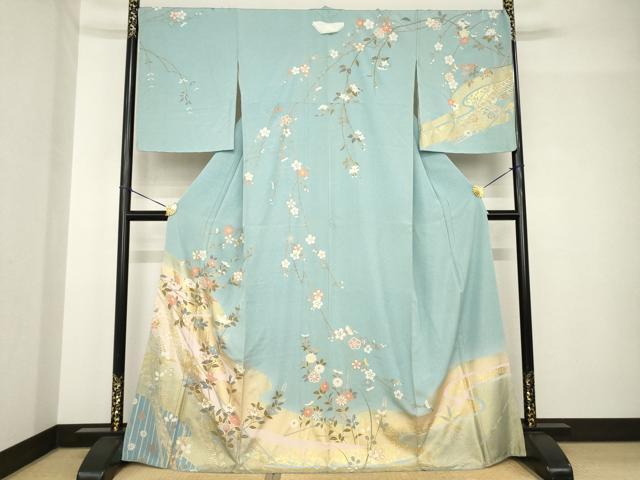 平和屋着物●訪問着　流水花文　金彩　正絹　逸品　AABH4579ck 平和屋着物□訪問着 流水花文 金彩 正絹 逸品 BAAW9231hjの通販 by