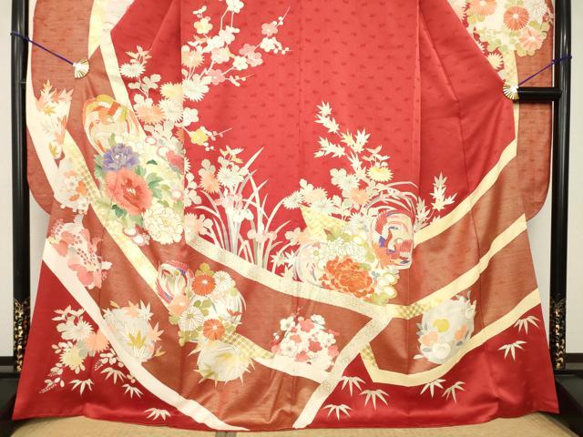 平和屋着物●創業460年・千總　振袖　駒刺繍　鳳凰花丸文　金彩　正絹　逸品　AABH4604ck_2