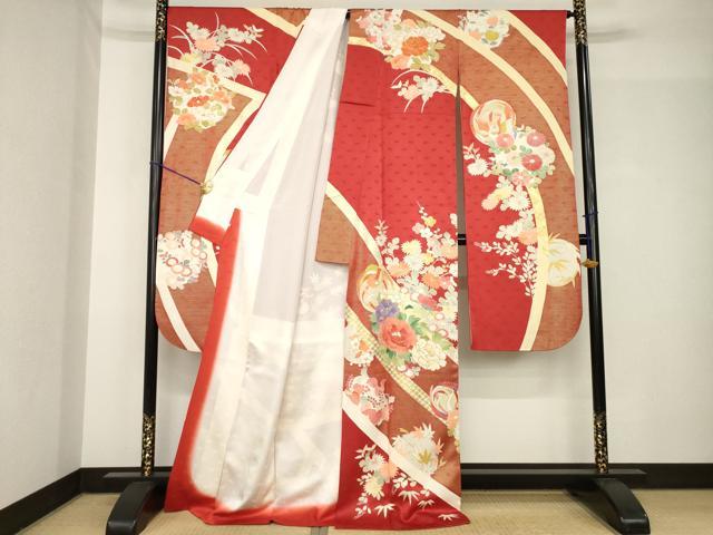 平和屋着物●創業460年・千總　振袖　駒刺繍　鳳凰花丸文　金彩　正絹　逸品　AABH4604ck_1