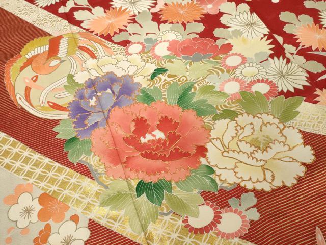 平和屋着物●創業460年・千總　振袖　駒刺繍　鳳凰花丸文　金彩　正絹　逸品　AABH4604ck_3