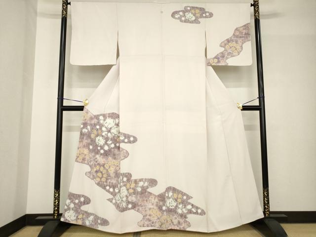 平和屋着物●訪問着　辻が花　流水花文　正絹　逸品　AABH4620ck
