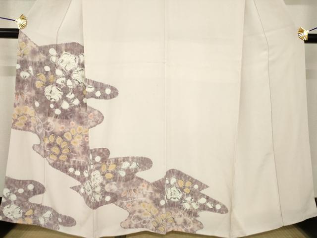 平和屋着物●訪問着　辻が花　流水花文　正絹　逸品　AABH4620ck_2