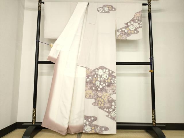 平和屋着物●訪問着　辻が花　流水花文　正絹　逸品　AABH4620ck_1