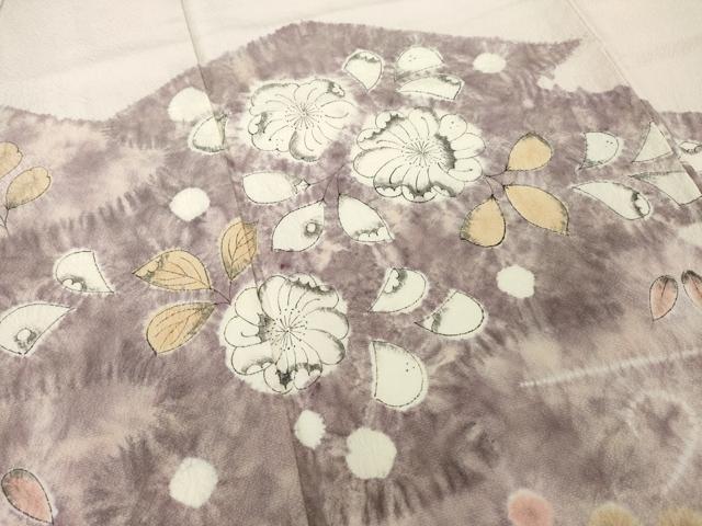 平和屋着物●訪問着　辻が花　流水花文　正絹　逸品　AABH4620ck_3