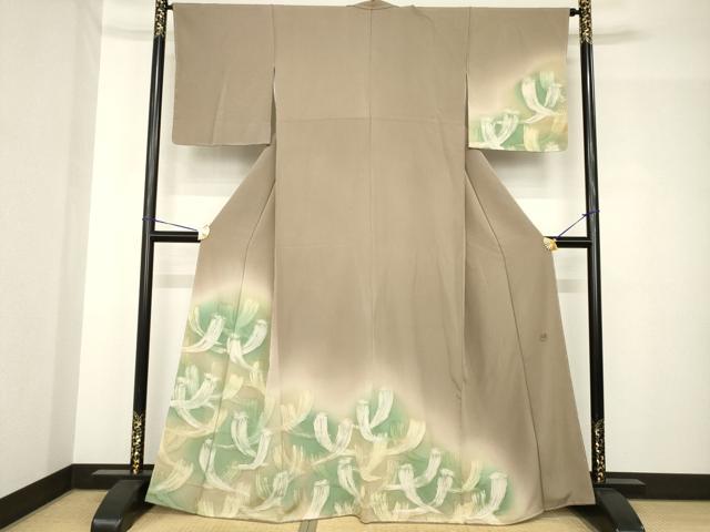 平和屋着物●小堀三千尋　訪問着　刺繍　松　暈し染め　正絹　逸品　未使用　AABH4637ck