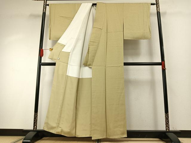 平和屋着物●京加賀友禅　百貫達雄　色無地　蒸栗色　鈴乃屋扱い　正絹　逸品　未使用　AABH4696fy_2