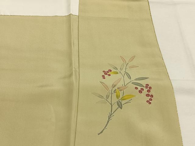 平和屋着物●京加賀友禅　百貫達雄　色無地　蒸栗色　鈴乃屋扱い　正絹　逸品　未使用　AABH4696fy_9