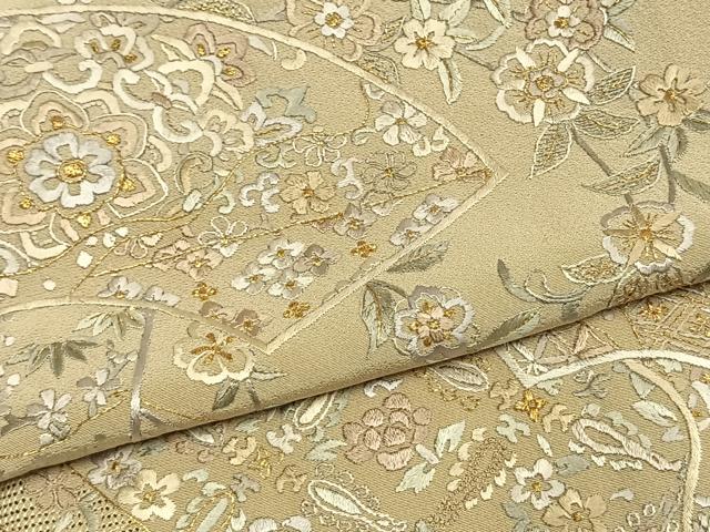 平和屋着物●豪華色留袖　中国三大刺繍　汕頭刺繍　スワトウ刺繍　総刺繍　地紙花文　金糸　正絹　逸品　未使用　AABH4724fy_4