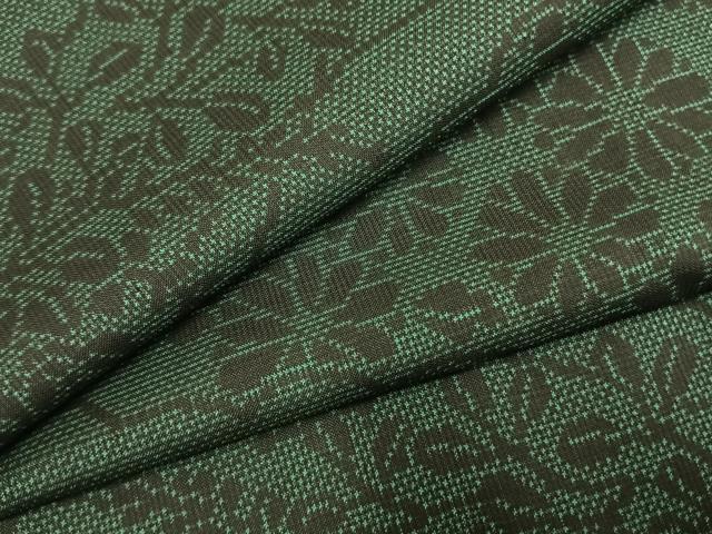 平和屋着物●本場大島紬　一元7マルキ　草花文　正絹　逸品　未使用　AABH4769fy