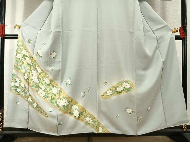 平和屋着物●訪問着　枝花文　暈し染め　金彩　正絹　逸品　AABH4866fy_2