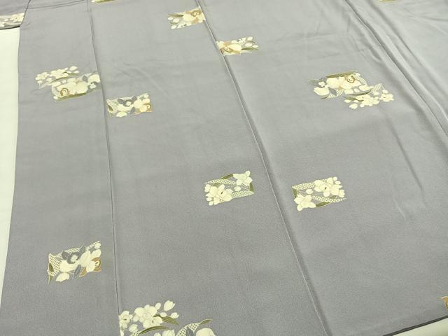 平和屋着物●上質な小紋　草花文　正絹　逸品　AABH4925fy_3