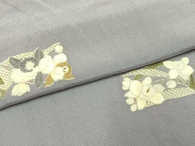 平和屋着物●上質な小紋　草花文　正絹　逸品　AABH4925fy_4