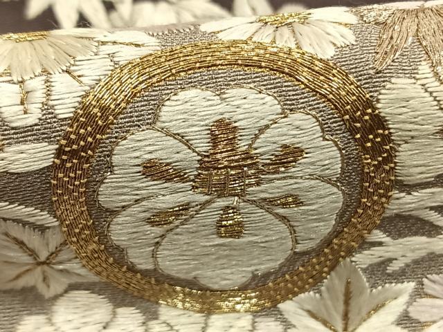 平和屋着物●訪問着　総刺繍　駒刺繍　流水花文　暈し染め　金銀糸　三越扱い　正絹　逸品　AABH4979fy_5