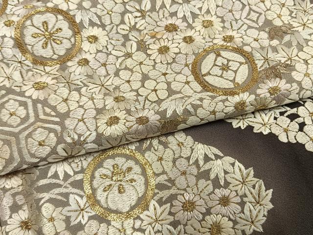 平和屋着物●訪問着　総刺繍　駒刺繍　流水花文　暈し染め　金銀糸　三越扱い　正絹　逸品　AABH4979fy_4