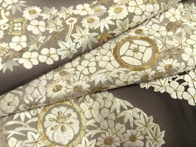 平和屋着物●訪問着　総刺繍　駒刺繍　流水花文　暈し染め　金銀糸　三越扱い　正絹　逸品　AABH4979fy_6