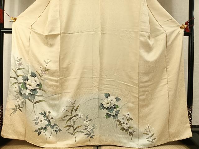 平和屋着物●訪問着　草花文　暈し染め　金彩　正絹　逸品　AABH5001fy_2