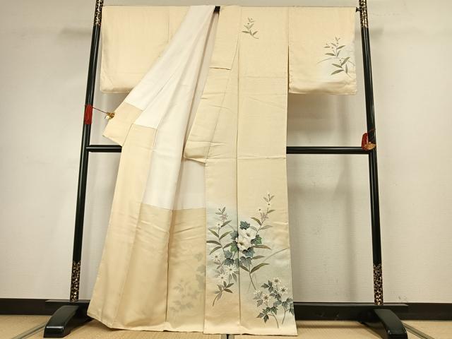 平和屋着物●訪問着　草花文　暈し染め　金彩　正絹　逸品　AABH5001fy_1