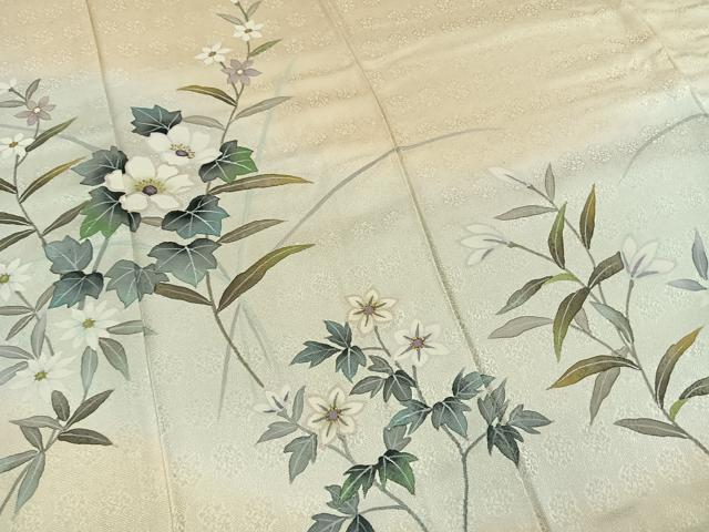 平和屋着物●訪問着　草花文　暈し染め　金彩　正絹　逸品　AABH5001fy_3