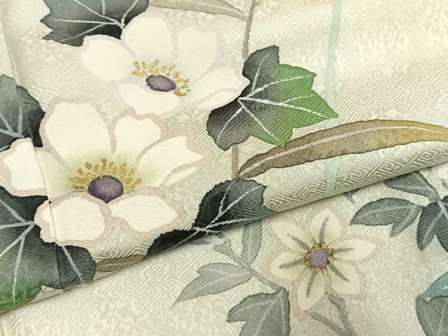 平和屋着物●訪問着　草花文　暈し染め　金彩　正絹　逸品　AABH5001fy_4
