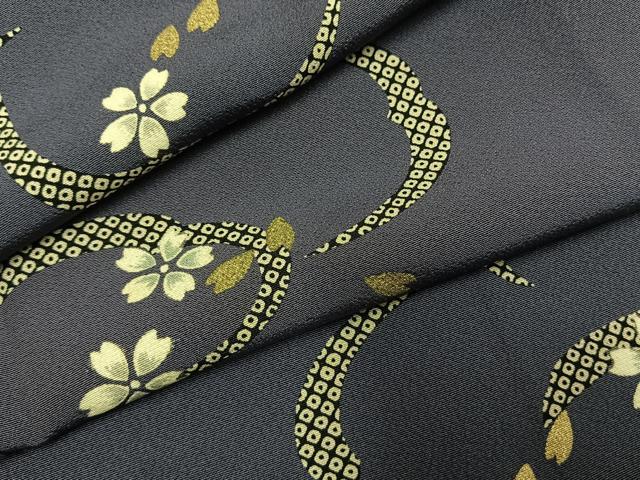 平和屋着物●上質な小紋　舞桜文　金彩　正絹　逸品　AABH5003fy