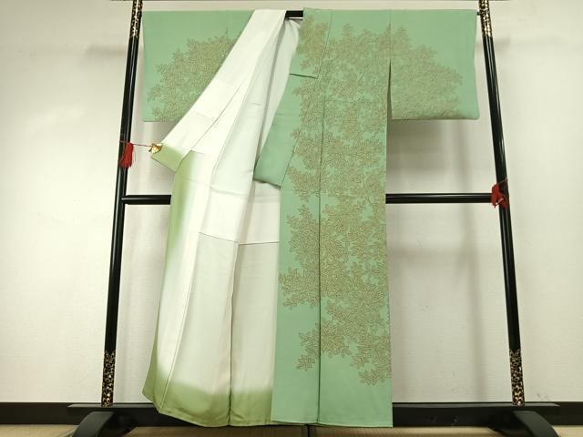 平和屋着物●訪問着　枝葉文　正絹　逸品　AABH5049fy_1