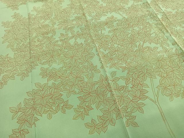 平和屋着物●訪問着　枝葉文　正絹　逸品　AABH5049fy_3