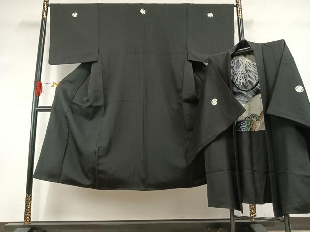平和屋着物○男性 黒紋付 羽織セット 正絹 逸品 AABH5073fy 【公式通販】