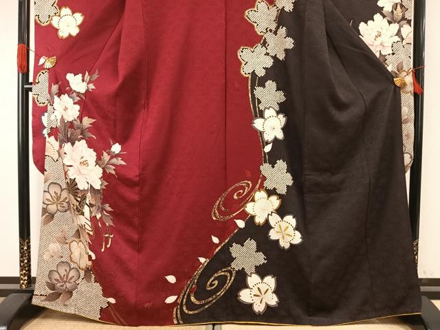 平和屋着物●豪華振袖　駒刺繍　草花文　金彩　正絹　逸品　AABH5076fy_2