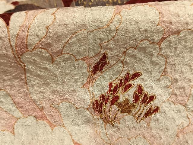 平和屋着物●豪華振袖　駒刺繍　草花文　金彩　正絹　逸品　AABH5076fy_5