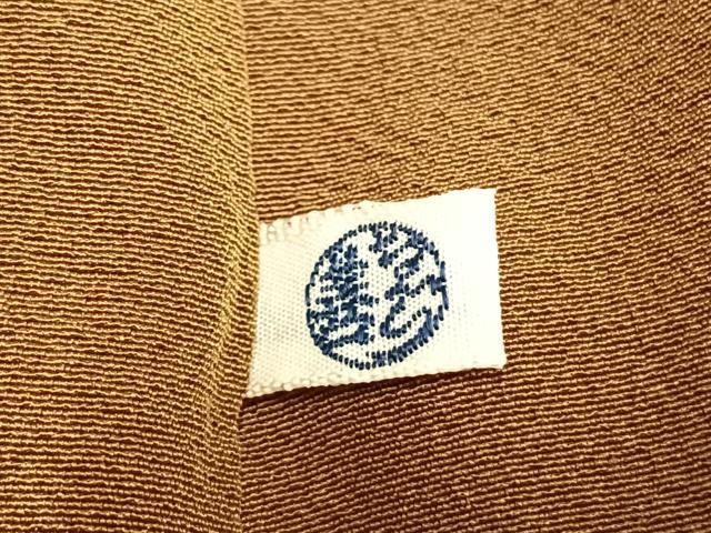平和屋着物●上質な色無地　花唐草地紋　鶯色　ゑり善扱い　正絹　逸品　AABH5158fy_7