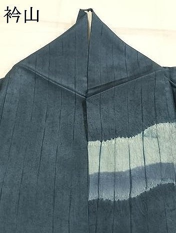平和屋着物●訪問着　本場大島紬　藍　絞り　道長文　証紙付き　正絹　逸品　AABH5167fy_9