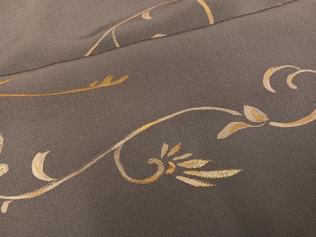 平和屋着物●訪問着　手描き　駒刺繍　飛鳥草花文　金彩　正絹　逸品　未使用　AABH5293ph_5
