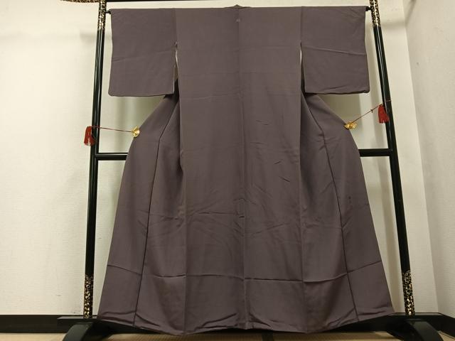 平和屋着物●上質な色無地　作家物　龍三　煤竹色　正絹　逸品　AABH5372ph_1