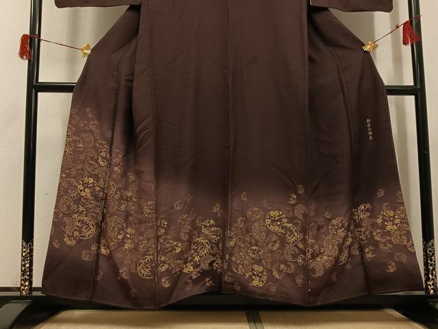 平和屋着物●色留訪問着　作家物　寿光織　初音の調度　暈し染め　金糸　正絹　逸品　AABH5382ph_2