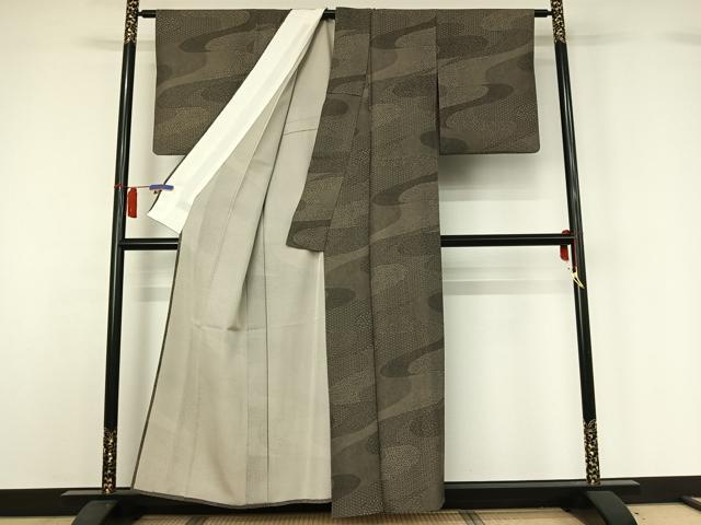 平和屋着物▽江戸小紋　単衣　寄せ小紋柄　正絹　逸品　AABH5564jh_2