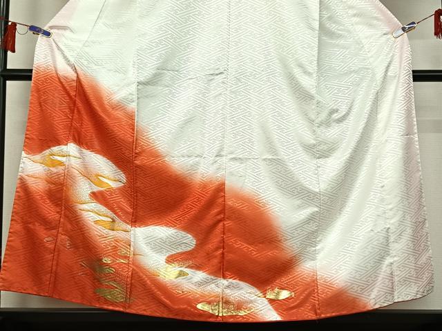 平和屋着物▽訪問着　単衣　霞文　暈し染め　金彩　洗える着物　AABH5648jh_2