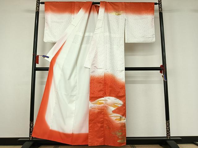 平和屋着物▽訪問着　単衣　霞文　暈し染め　金彩　洗える着物　AABH5648jh_1
