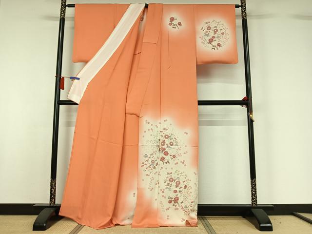 平和屋着物▽中国三大刺繍　相良刺繍　訪問着　単衣　手描き　風景花文　正絹　逸品　AABH5685jh_1