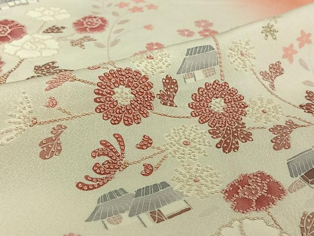平和屋着物▽中国三大刺繍　相良刺繍　訪問着　単衣　手描き　風景花文　正絹　逸品　AABH5685jh_5