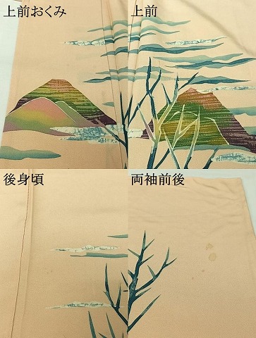 平和屋着物▽訪問着　単衣　風景文　正絹　逸品　AABH5720jh_6
