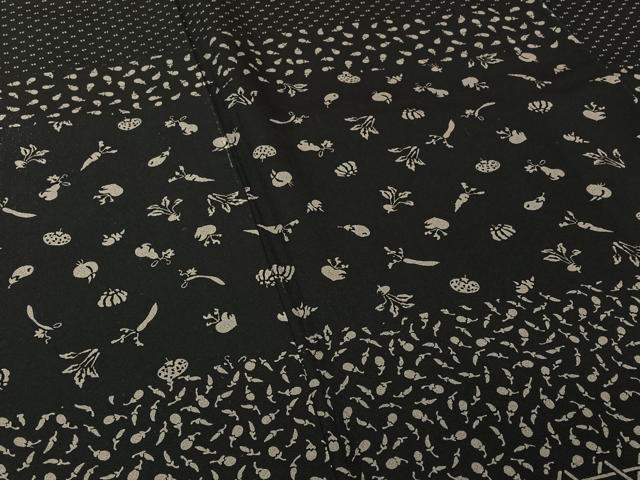 平和屋着物▽訪問着　単衣　作家物　成り物　黒地　正絹　逸品　AABH5732jh_3
