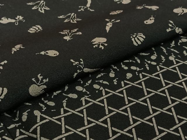 平和屋着物▽訪問着　単衣　作家物　成り物　黒地　正絹　逸品　AABH5732jh_4