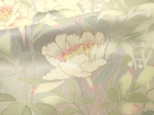 平和屋着物●訪問着　友禅　草花文　暈し染め　金彩　ロング丈　正絹　逸品　AABH5772ck_5