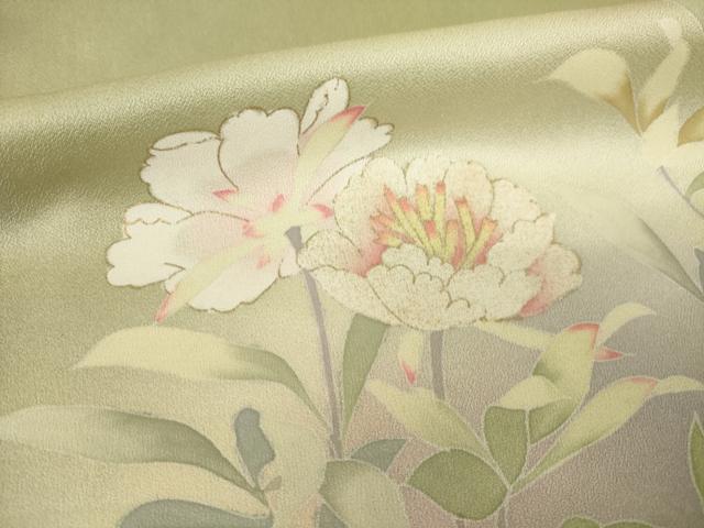 平和屋着物●訪問着　友禅　草花文　暈し染め　金彩　ロング丈　正絹　逸品　AABH5772ck_6