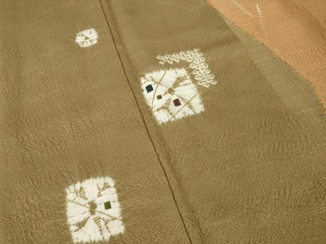 平和屋着物●訪問着　絞り　刺繍　色紙重ね文　金糸　正絹　逸品　AABH5849ck_3